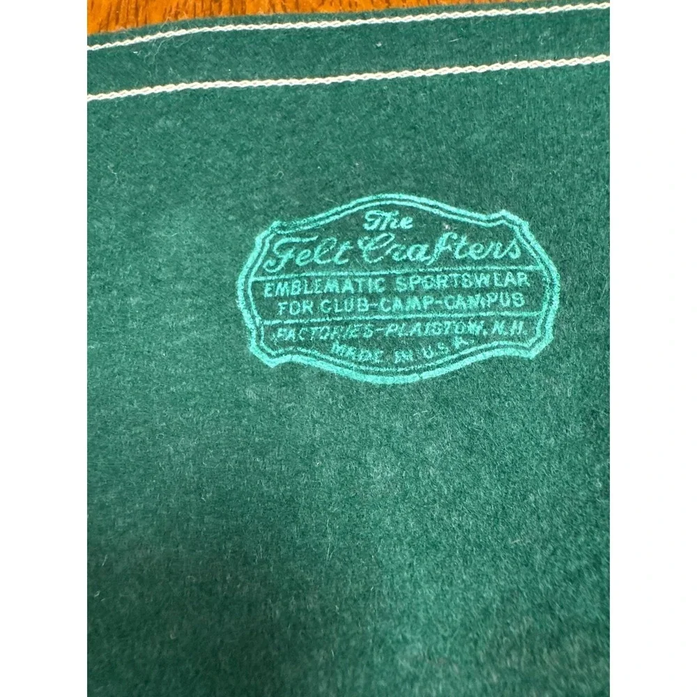 Vintage Camp Conrad Weiser Felt Pennant Green White Banner Pennsylvania Souvenir